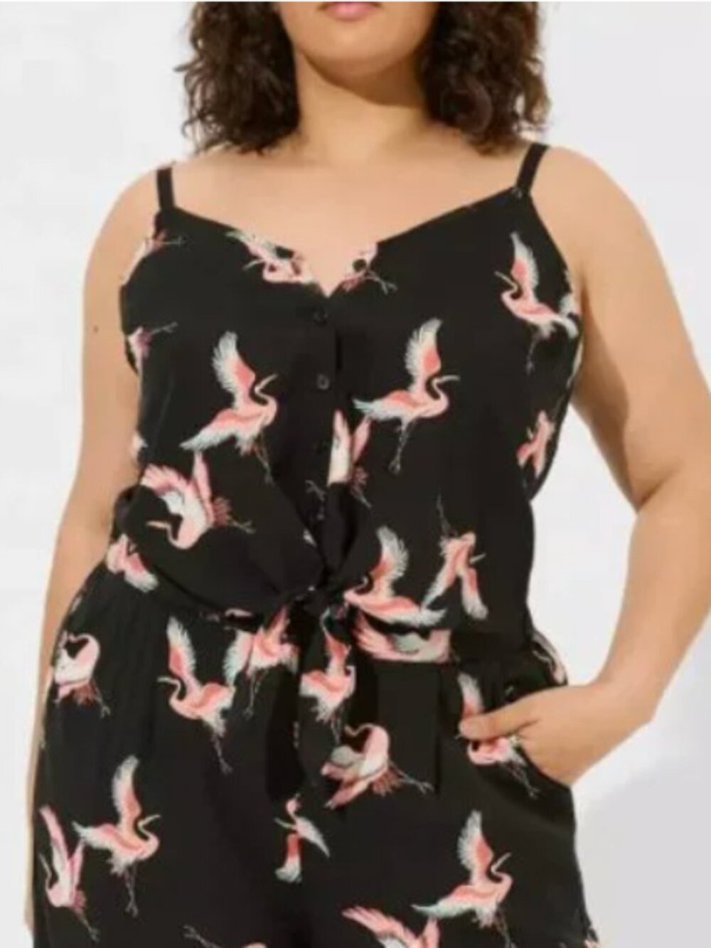 Torrid Crane Print Button Cami in 1X